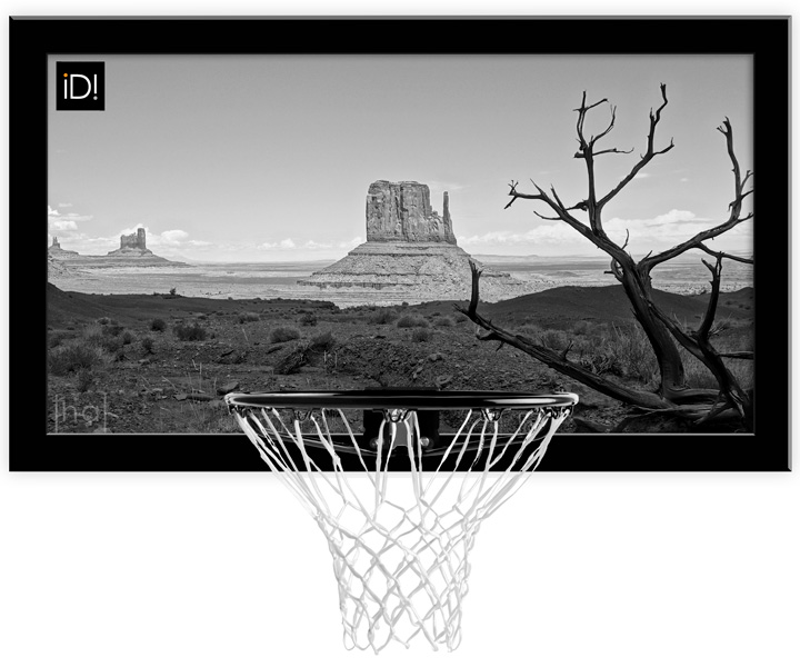 Black and white Basketball backboard design