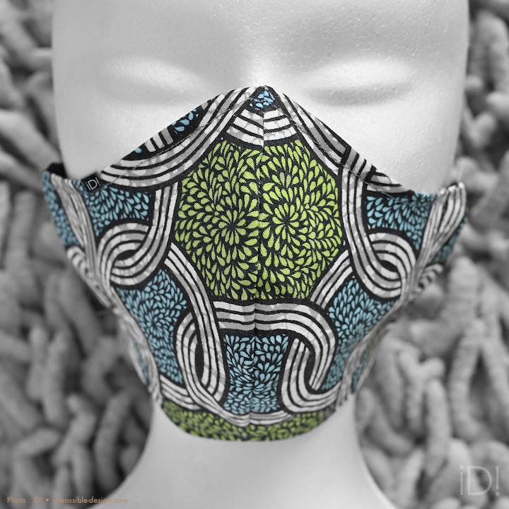 Masque de protection respiratoire facial en tissu au motif africain
