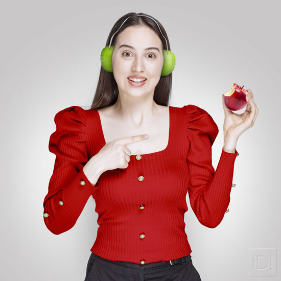 Apple headphones with virtual biosourced design